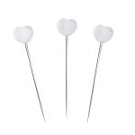 Булавки декоративные с белыми сердечками, упак., 6 шт, Астра