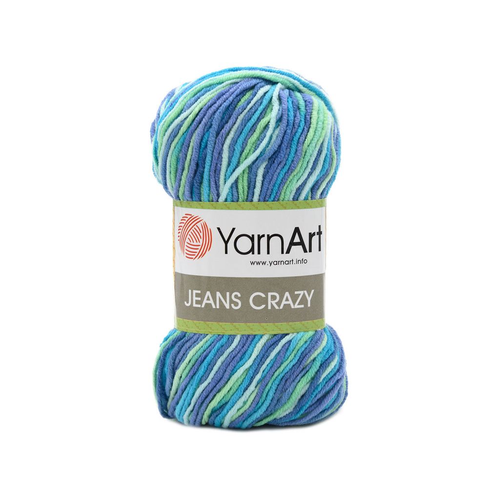 Пряжа YarnArt (ЯрнАрт) Jeans Crazy / уп.10 мот. по 50 г, 160м, 7204 секционный