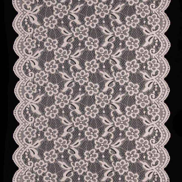 Кружево бельевое эластичное 400 мм / 13.72 м, цв. C571 молочный
