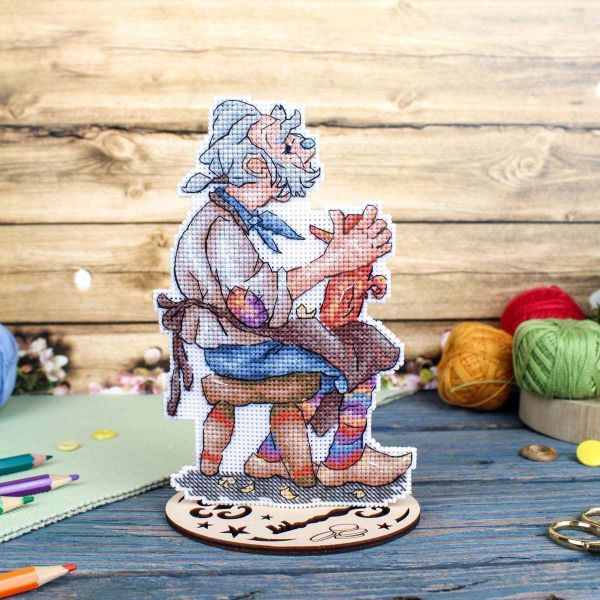 Набор для вышивания нитками МП Студия, на пластиковой канве Папа Карло 17х10см