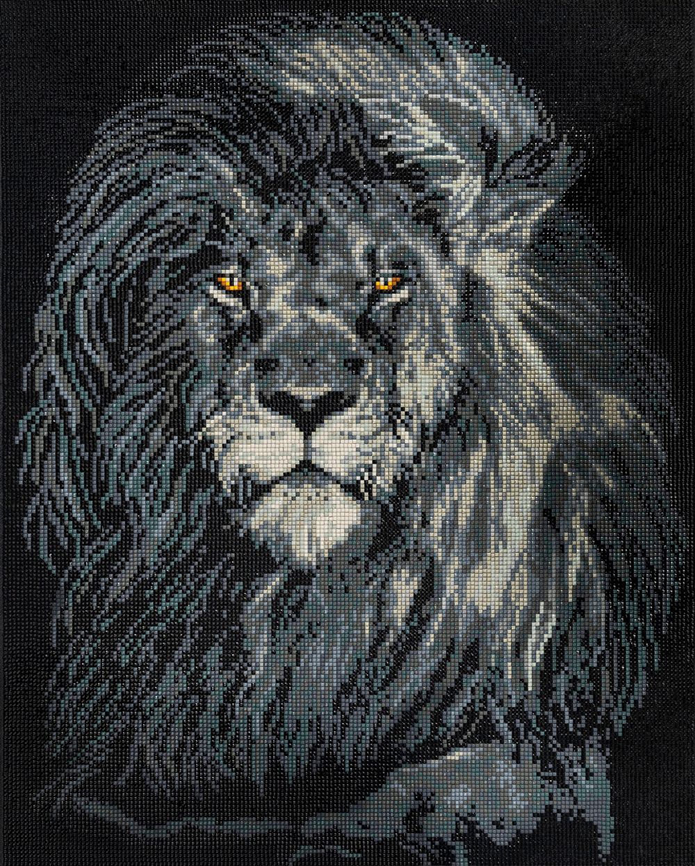 Алмазная (кристальная) мозаика Фрея ALPD-186, на подрамнике Грозный лев, 40х50 см