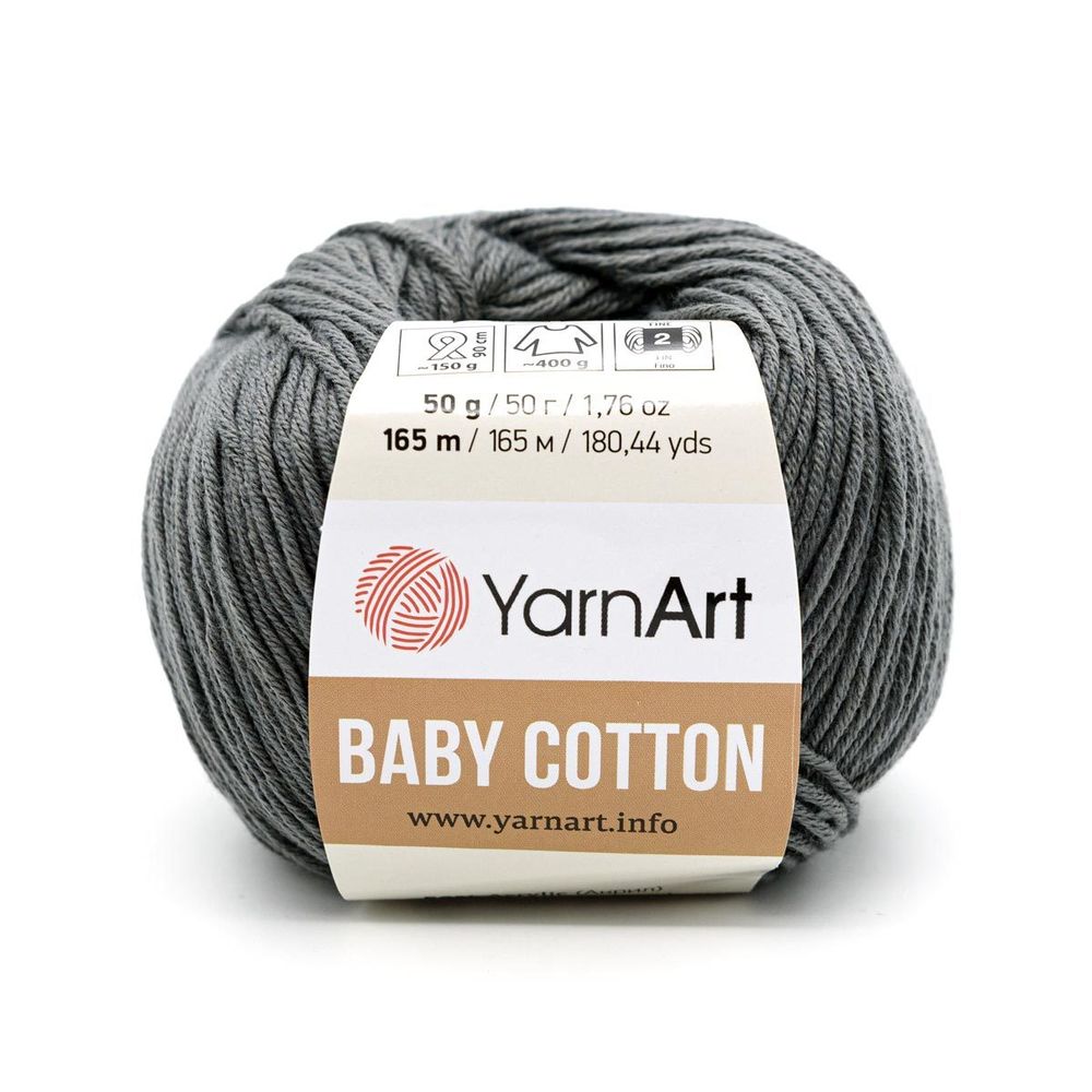 Пряжа YarnArt (ЯрнАрт) Baby Cotton / уп.10 мот. по 50 г, 165м, 454 фиолетово-серый
