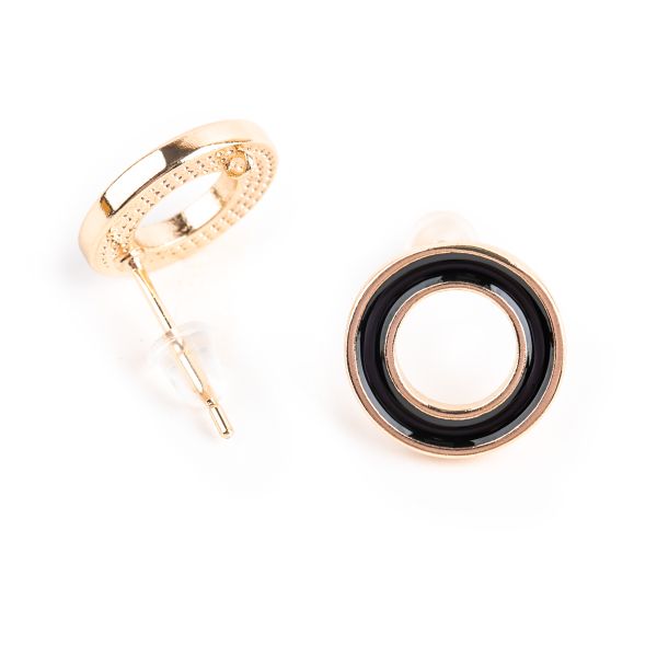 Швензы 12х12 мм, 10 шт (5х2 шт), 04 под золото, чёрный, Zlatka FMK-H13