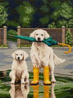 Кристальная (алмазная) мозаика Фрея ALPD-267, на подрамнике, Прогулка после дождя, 30х40 см