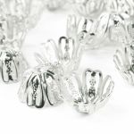 Шапочка для бусин, 12 мм, 30 шт в упак, серебро