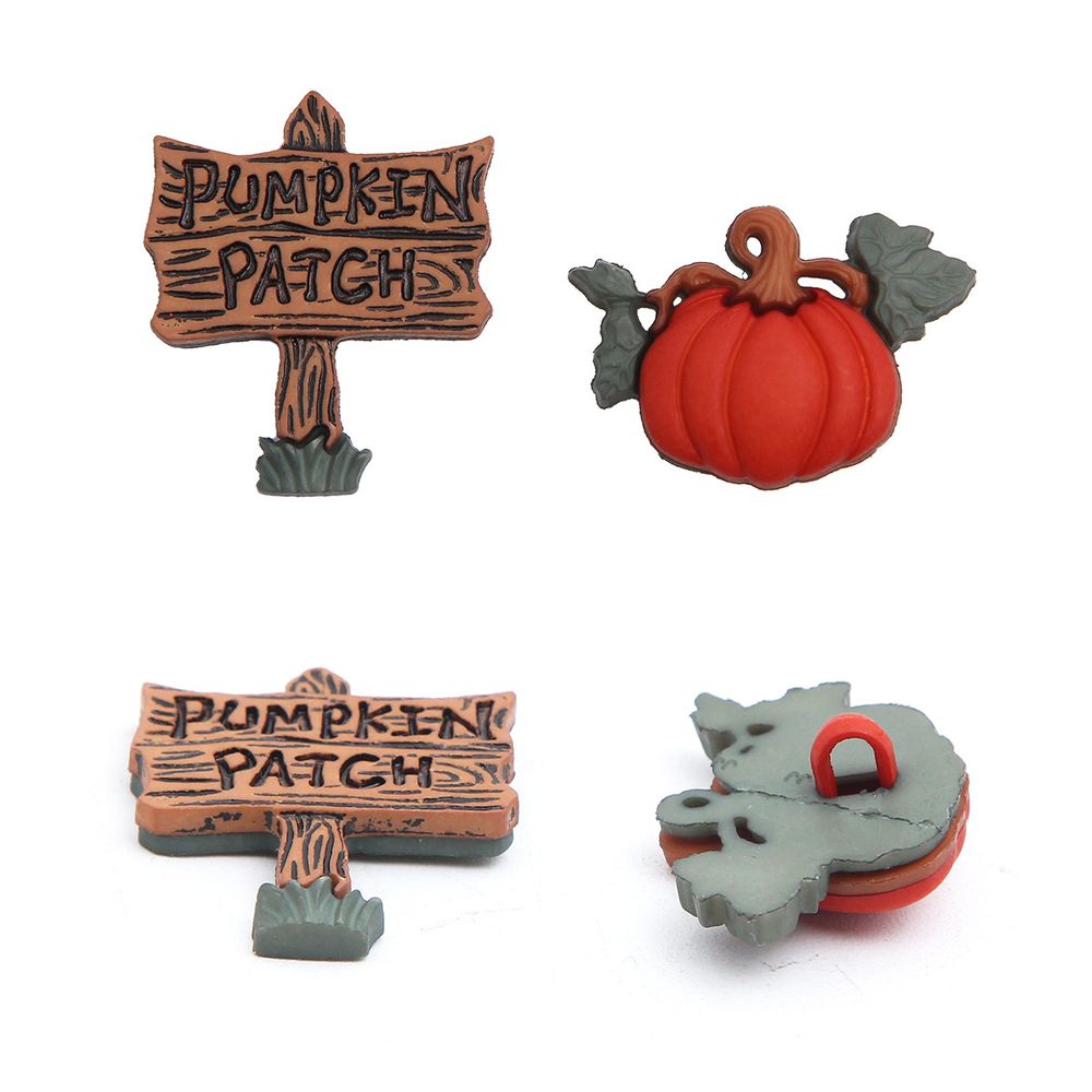 Украшения пуговицы декоративные фигурки Тыквенная грядка пластик, 7 штук, Dress It Up
