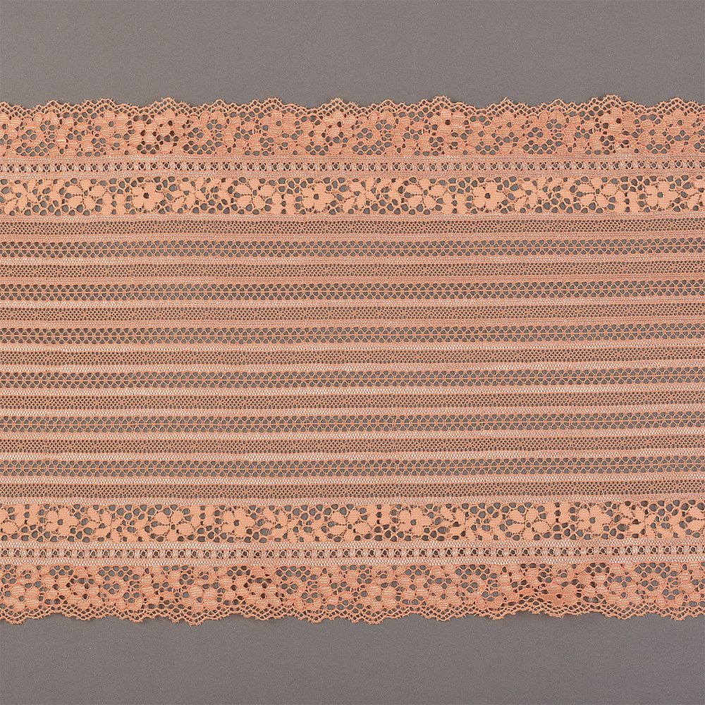 Кружево бельевое эластичное 210 мм / 10 м, цв.03 персик, Kruzhevo