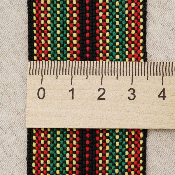 Лента для поясов рис 9830 40мм*25м (черный/красный/желтый), С3822Г17