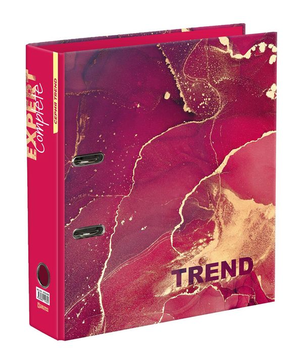 Регистратор ламинированный Marbling 75 мм, 10 шт, Trend A4 арочный механизм, розовый EC751704, Expert Complete