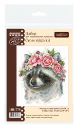 Набор для вышивания нитками МП Студия, Очаровательный енот, 20х23 см