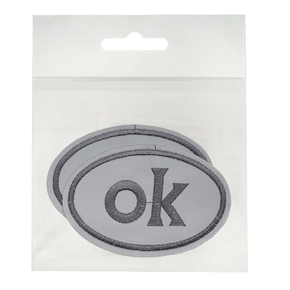 Термоаппликация овал OK 92х60мм (Reflective (отражающий)), 2 шт, LA560