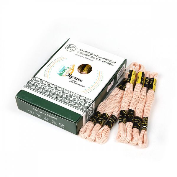 Мулине ПНК им.Кирова цв.6300 бледно терракотовый, 24 мотка по 8 метров