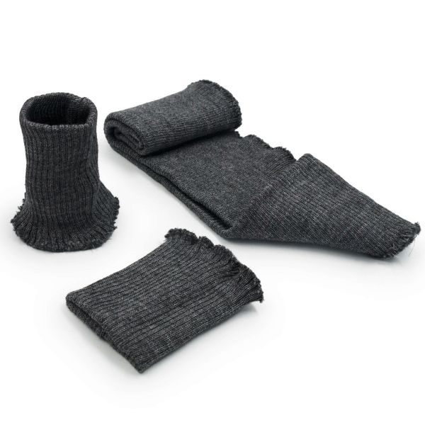 Подвяз (довяз) трикотажный с манжетами (комплект): подвяз 10.0х42 см, 2 манжета 8.5х10.0 см, плотные, 373/м антрацит