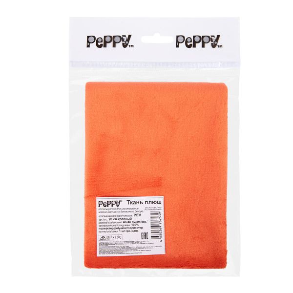 Плюш (ткань) Peppy 01 PEV 273 г/м², 48х48 см, 28 св.красный
