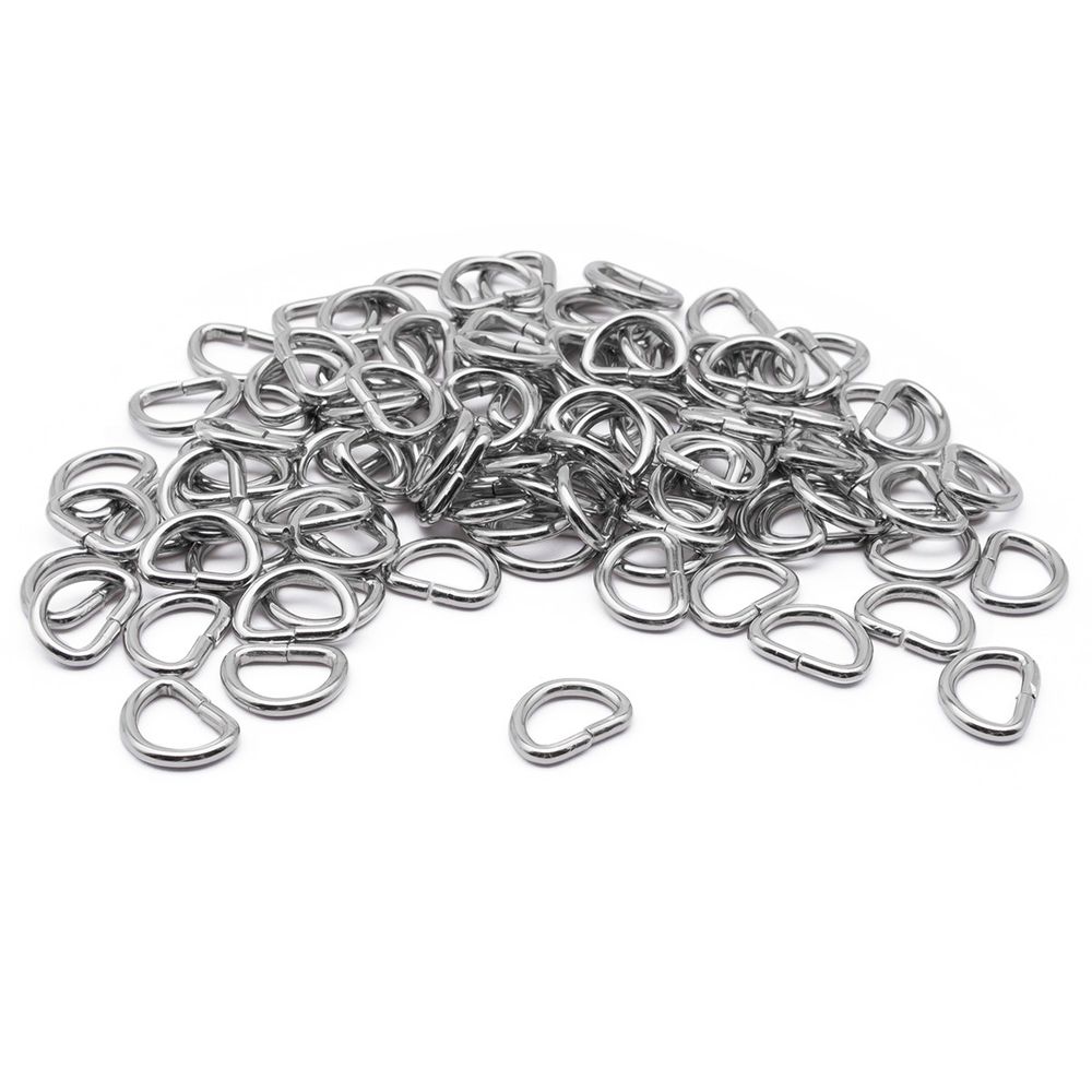 Полукольцо сварное металл внутр. 10 мм (внешн. 14х11.5 мм, ⌀2 мм), 100 шт, никель