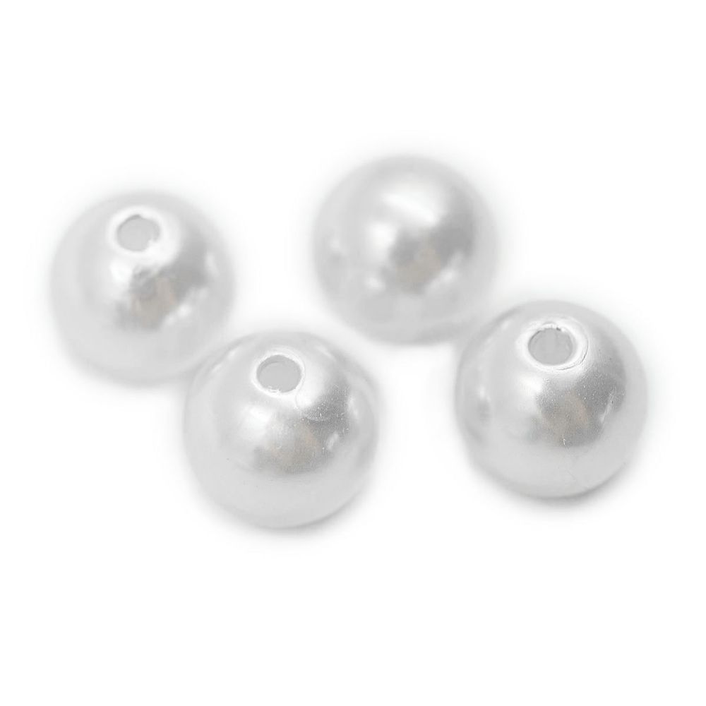 Бусины пластик (жемчуг) ⌀12 мм, 25 г, Astra&Craft, 001 NL белый