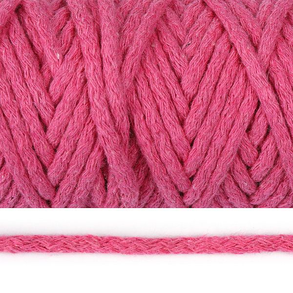 Шнур круглый х/б ⌀8.0 мм / 50 метров, с наполнителем, 2127 розовый