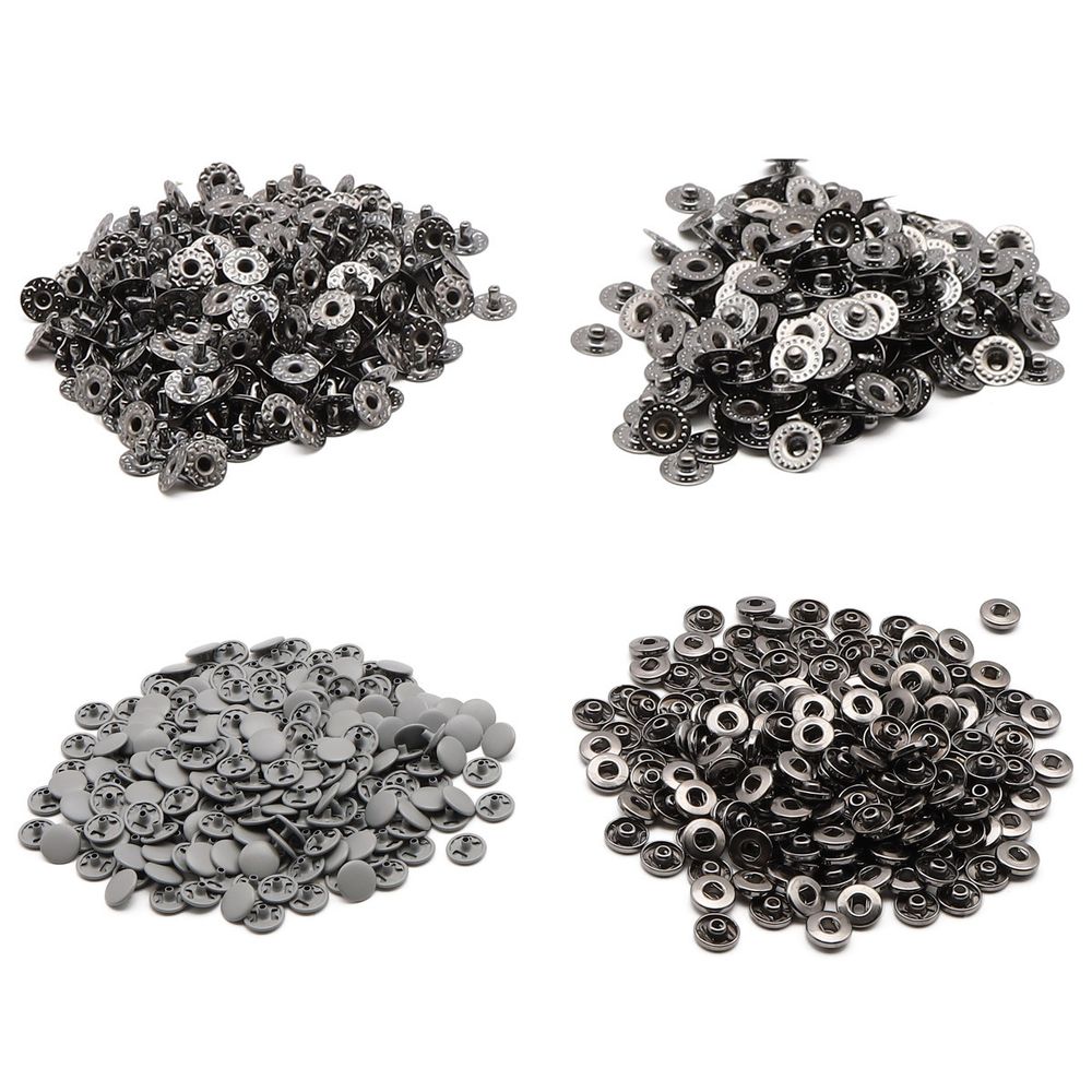 Кнопка Альфа (S-образная) ⌀10.0 мм, ≈1440 шт, МЕТАЛЛ, эмаль, 523 св.серый матовый + отв.части чер.никель, ВТ-2, NEW STAR