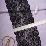 Кружево бельевое эластичное 150 мм / 13.7 метров, черный, 3AR1269