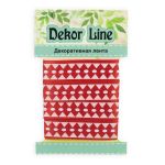 Лента атласная с рисунком Ромбы 15.0 мм / 3 метра, красный, Globus