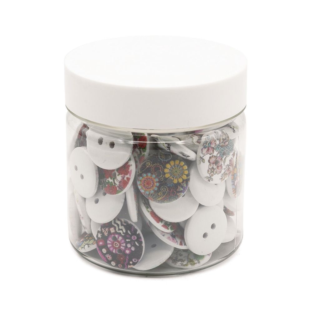 Украшения декоративные пуговицы деревянные Цветы №5, 18 мм, 100 шт