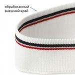 Подвяз (довяз) трикотажный 3.5х80 см, белый с т.синей и бордовой полосами, 100% п/э, 5 штук