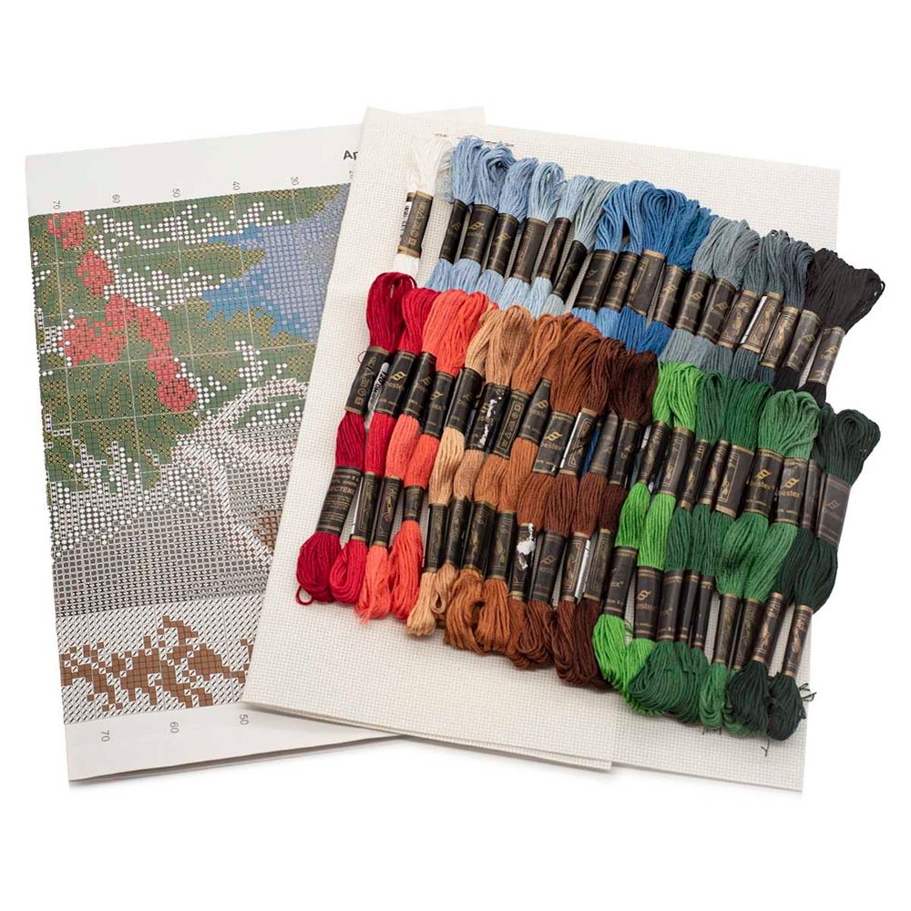 Набор для вышивания нитками Hobby&Pro, Мадонна с младенцем, 46х23 см