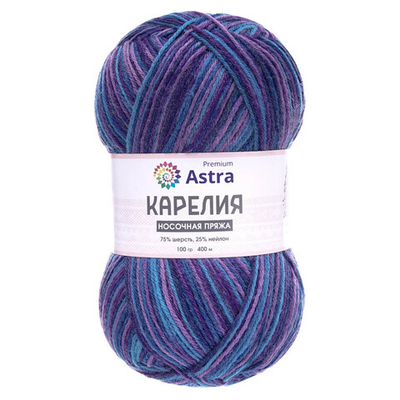 Пряжа Astra Premium (Астра Премиум) Карелия носочная (Karelia sock) / уп.2 мот. по 100 г, 400 м, 1008