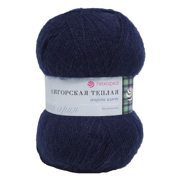Пряжа Пехорка Ангорская теплая / уп.5 мот. по 100 г, 480 м, 04 темно-синий