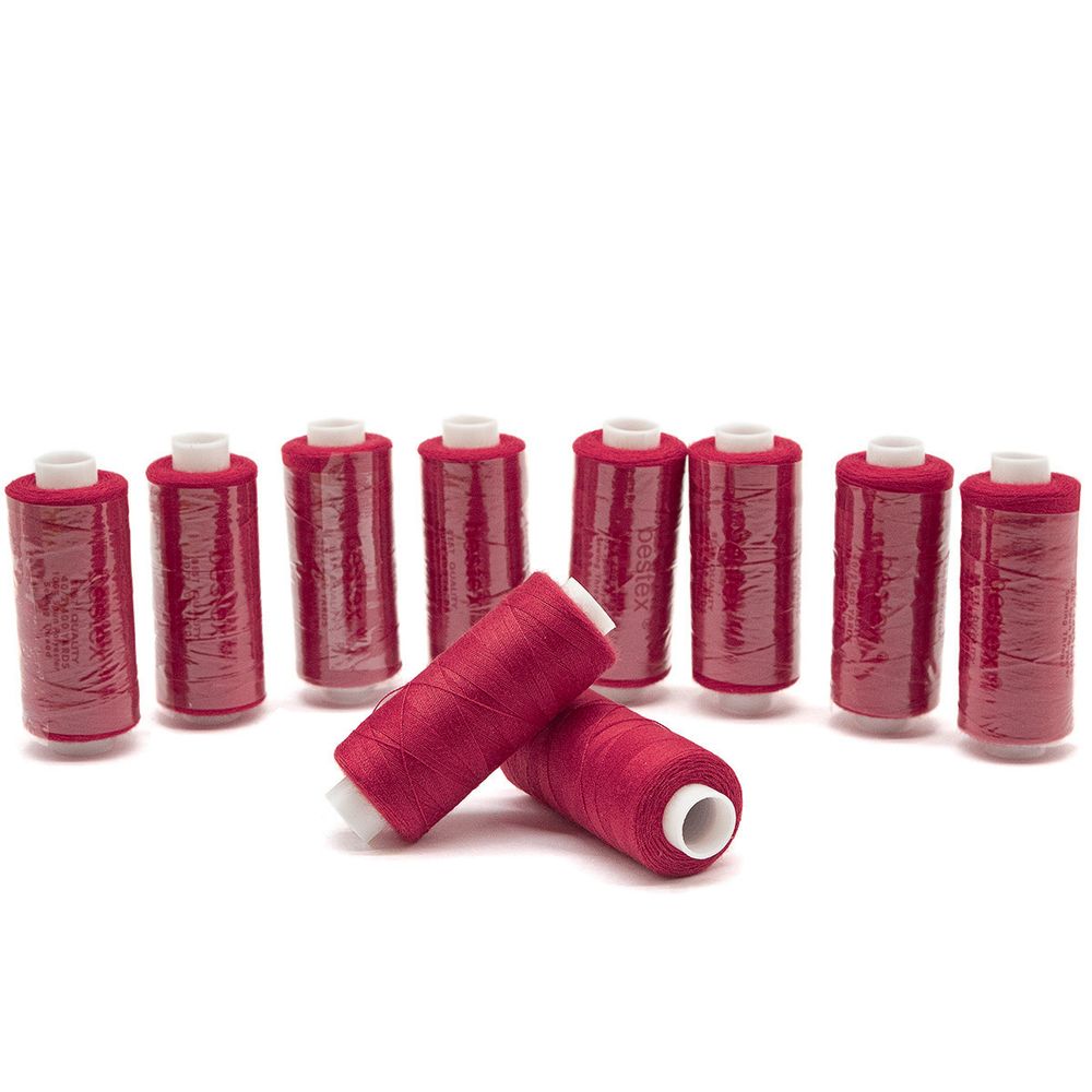 Нитки швейные бытовые Bestex 40/2, 365 м (400 ярд) / 10 кат., 048 красно-розовый