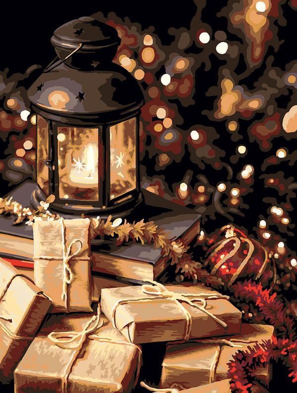 Картина по номерам Фрея, со светодиодами Праздничные хлопоты, 40х30 см