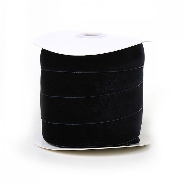 Лента бархатная (тесьма) 25.0 мм / 22.86±1 метров, арт.25VR54 нейлон цв.т.синий