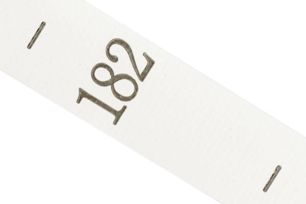 Этикетка-размерник п/э, размер 182 белый 10х25 мм ТВ в рул. 800 шт (20м)