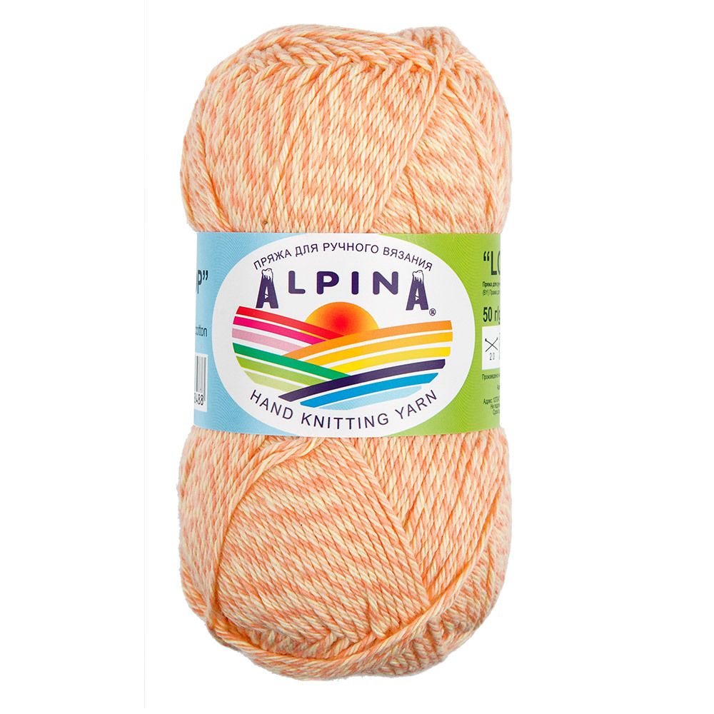 Пряжа Alpina Lollipop / уп.10 мот. по 50г, 175м, 03 коралловый-желтый-бежевый-персиковый