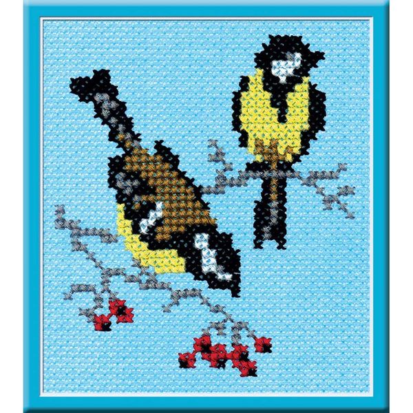 Набор для вышивания нитками РС Студия, Синица 12х10 см