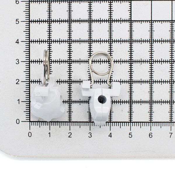 Зажим для штор 36 мм, пластик, белый, 60 шт