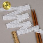 Кружево шитьё хлопок.1478 17 мм, цв.01 белый, уп.13.71м, Kruzhevo