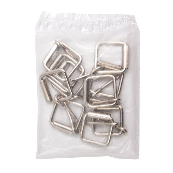 Пряжка ременная металл 20 мм (26х26 мм, d-3 мм), роликовая, никель, 10 шт