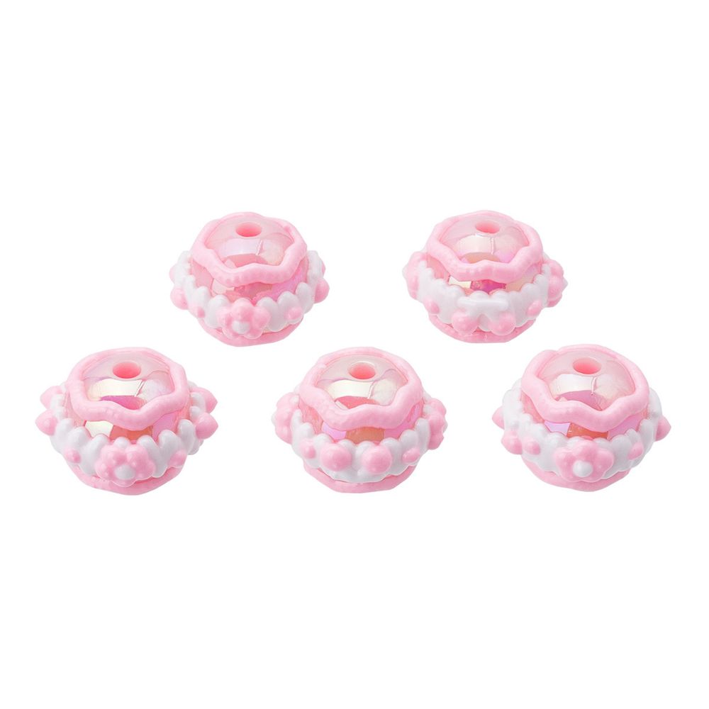 Бусины акриловые лэмпворк 16х20 мм, 5 шт, Astra&Craft (розовый), 1AL155