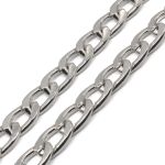 Цепь декоративная алюминий 15.6х9.8 мм, 10 метров, никель, K12325