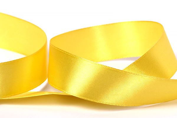 Лента атласная 1-сторонняя 25.0 мм / 33±2 метра, 128 желтый, Gamma