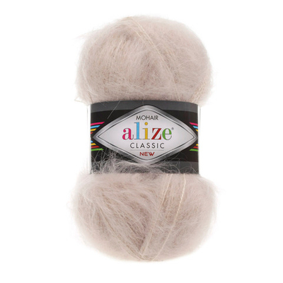Пряжа Alize (Ализе) Mohair Classic New / уп.5 мот. по 100 г, 200м, 067 молочно-бежевый A