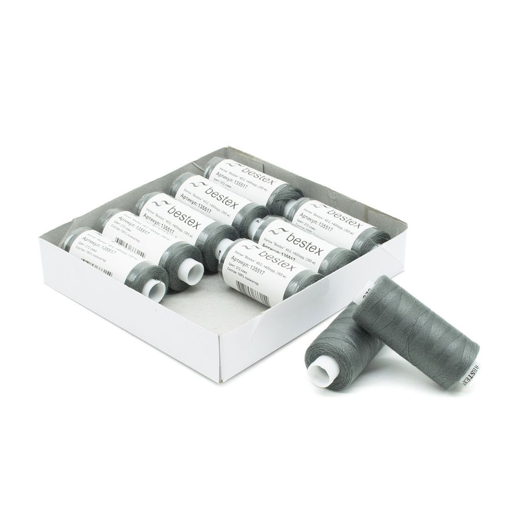 Нитки швейные бытовые Bestex 40/2, 365 м (400 ярд) / 10 кат., 272 сажа