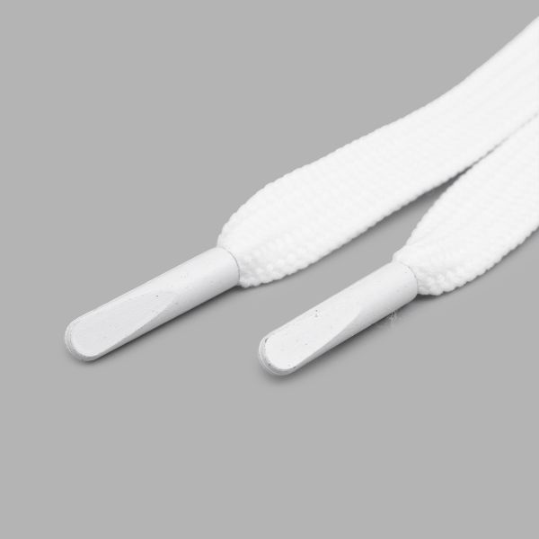 Шнурки плоские с металлическим наконечником 10.0 мм / 130см, 2 шт/упак (белый), 6220-0134