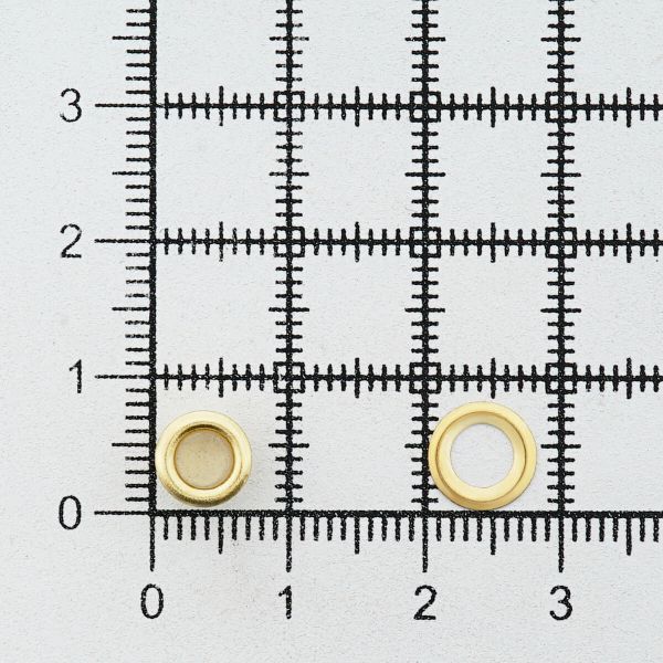 Люверсы металл ⌀_3.7 мм (внутр.), h4.56 мм (внутр.), №1.7, сталь, New Star, золото, уп.≈5000 шт