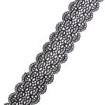 Кружево гипюр (плетёное) 65 мм / 9.14 метров, C580 черный