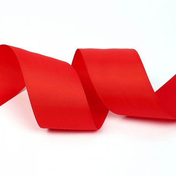 Лента репсовая (в рубчик) 50.0 мм, 235 (057) класс.красный, уп. 27,4м