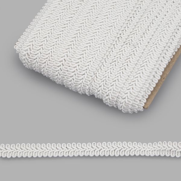 Тесьма отделочная Шанель 13 мм, 25 м, SR001 белый