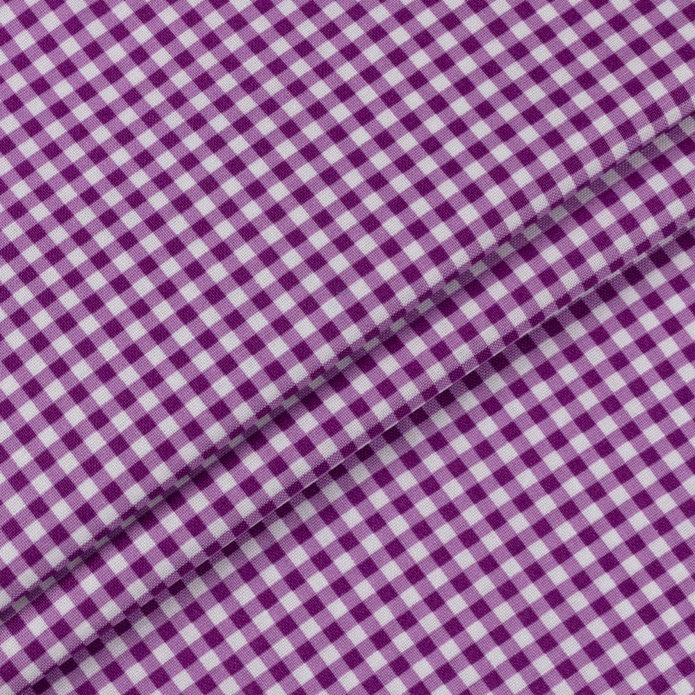 Ткань для пэчворка Peppy Бабушкин сундучок, отрез 50х55 см, 140 г/м², БС-51 клетка фиолетовый, Peppy