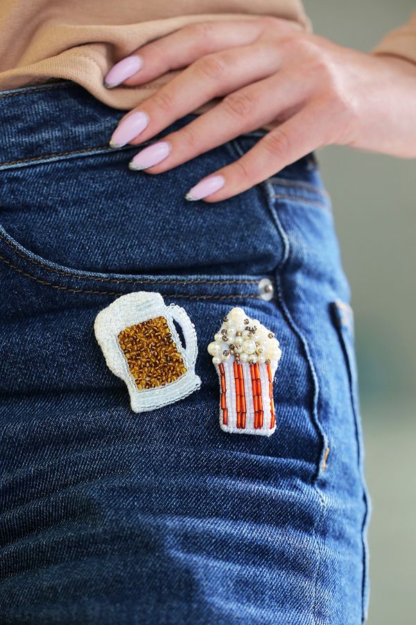 Набор для вышивания бисером Klart, Брошь Кружка пива, 4х5 см